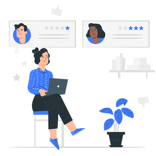 Happy client using the app