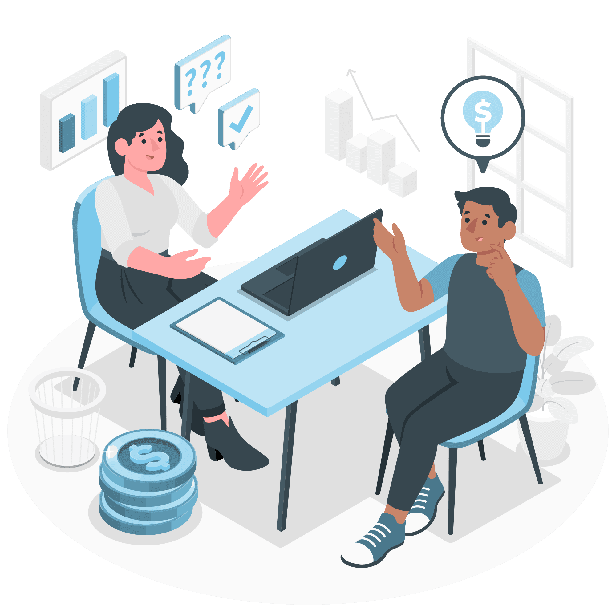 Happy client using the app